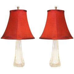 Vintage Pair of Orrefors Table Lamps