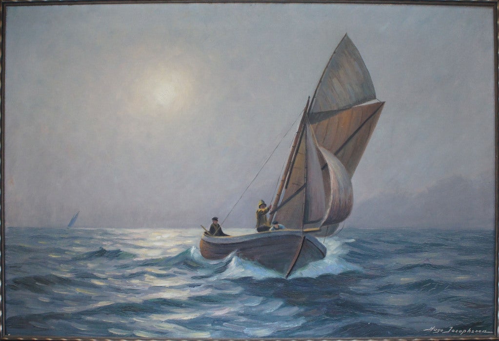 Suédois Peinture à l'huile nautique en vente