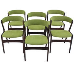 Set of Six Danish Modern Dining Chairs Designed by Kai Kristiansen