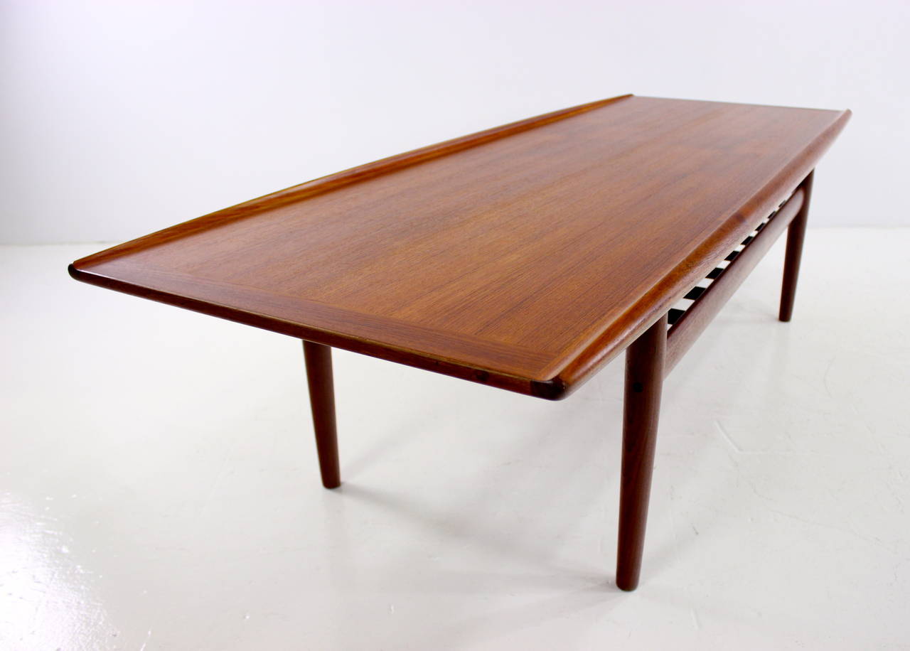 Danish Modern Solid Teak Coffee Table Designed by Grete Jalk For Sale 1