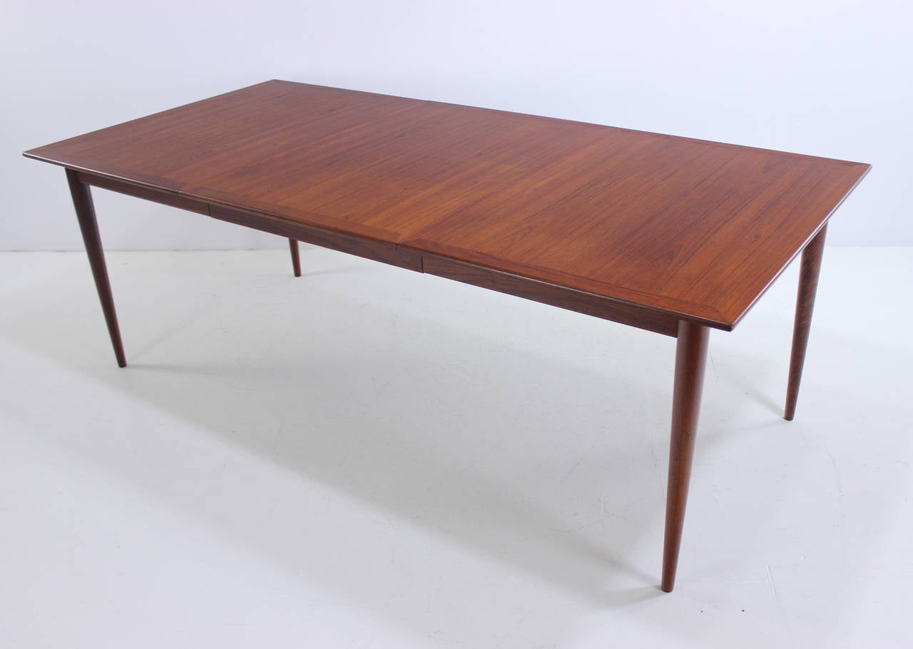 Extremely Rare Danish Modern Teak Dining Table Designed by Grete Jalk In Excellent Condition For Sale In Portland, OR