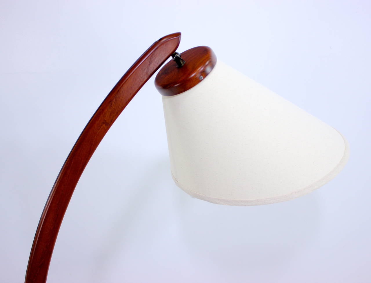 Teak Danish Modern Arc Floor Lamp For Sale