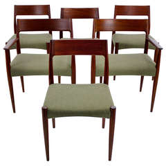 Set of Six Danish Modern Dining Chairs Designed by Arne Hovemand Olsen