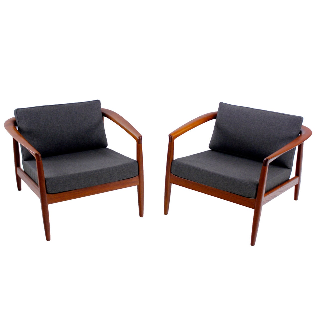 Pair of Danish Modern Teak Armchairs Designed by Folke Ohlsson for DUX For Sale