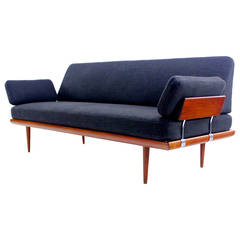 Classic Danish Modern Teak "Minerva" Sofa or Daybed, Designed by Peter Hvidt