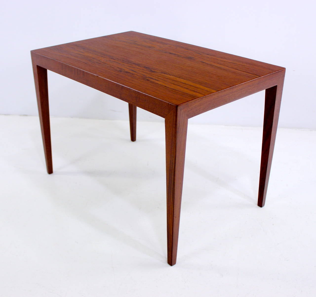 Teak Extraordinary Pair of Danish Modern End Tables Designed by Severin Hansen For Sale