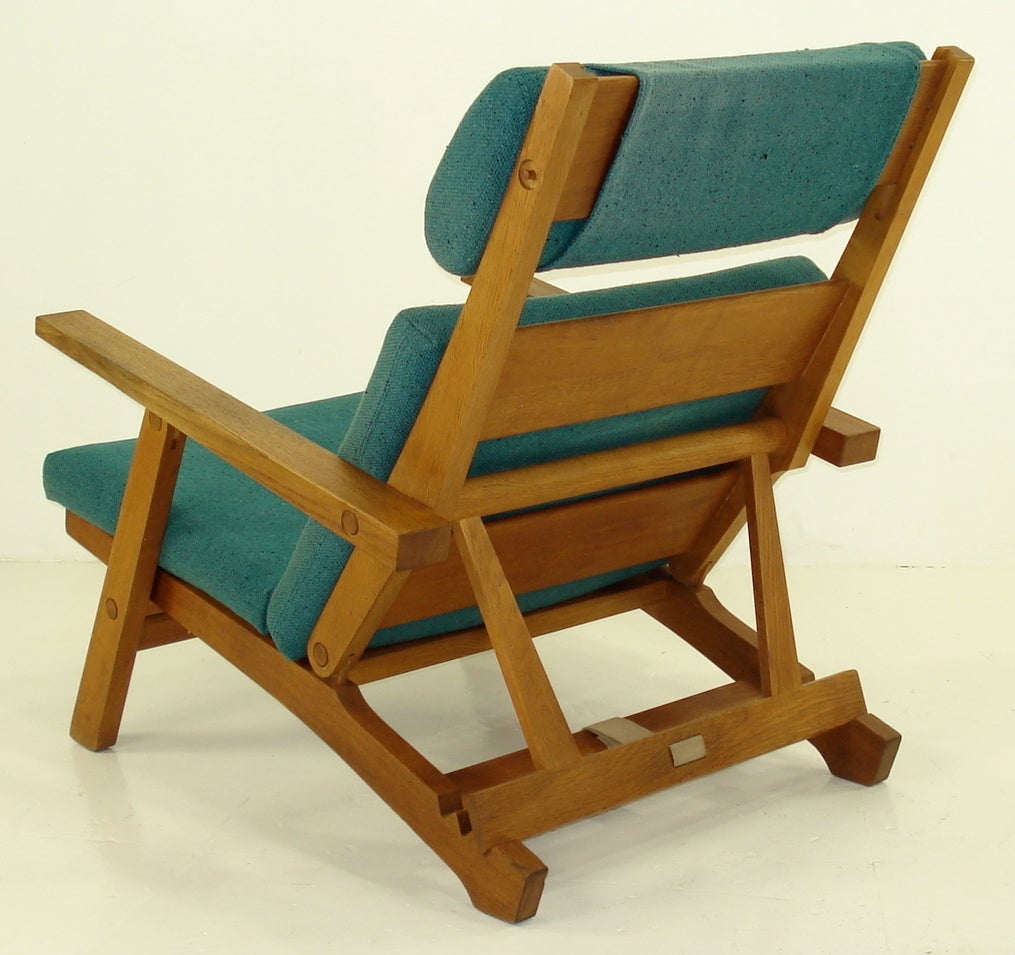 Rare Hans Wegner Oak Lounge Chair & Ottoman