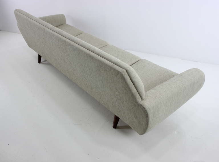 Wood Dramatic Danish Modern Four-Place Sofa Designed by Johannes Andersen For Sale