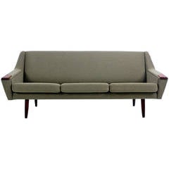 Classic Danish Modern Sofa with Teak Arm Accents