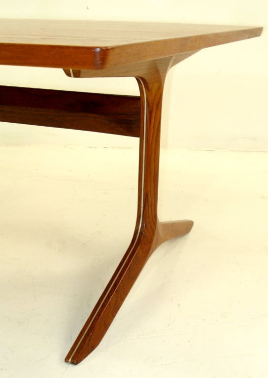 Extremely Rare Peter Hvidt Silver Line Coffee / Side Table In Excellent Condition For Sale In Portland, OR