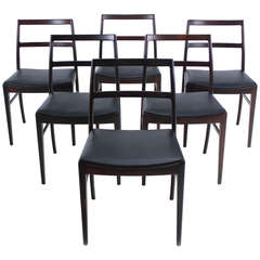 Set of Six Danish Modern Rosewood Dining Chairs Designed by Arne Vodder