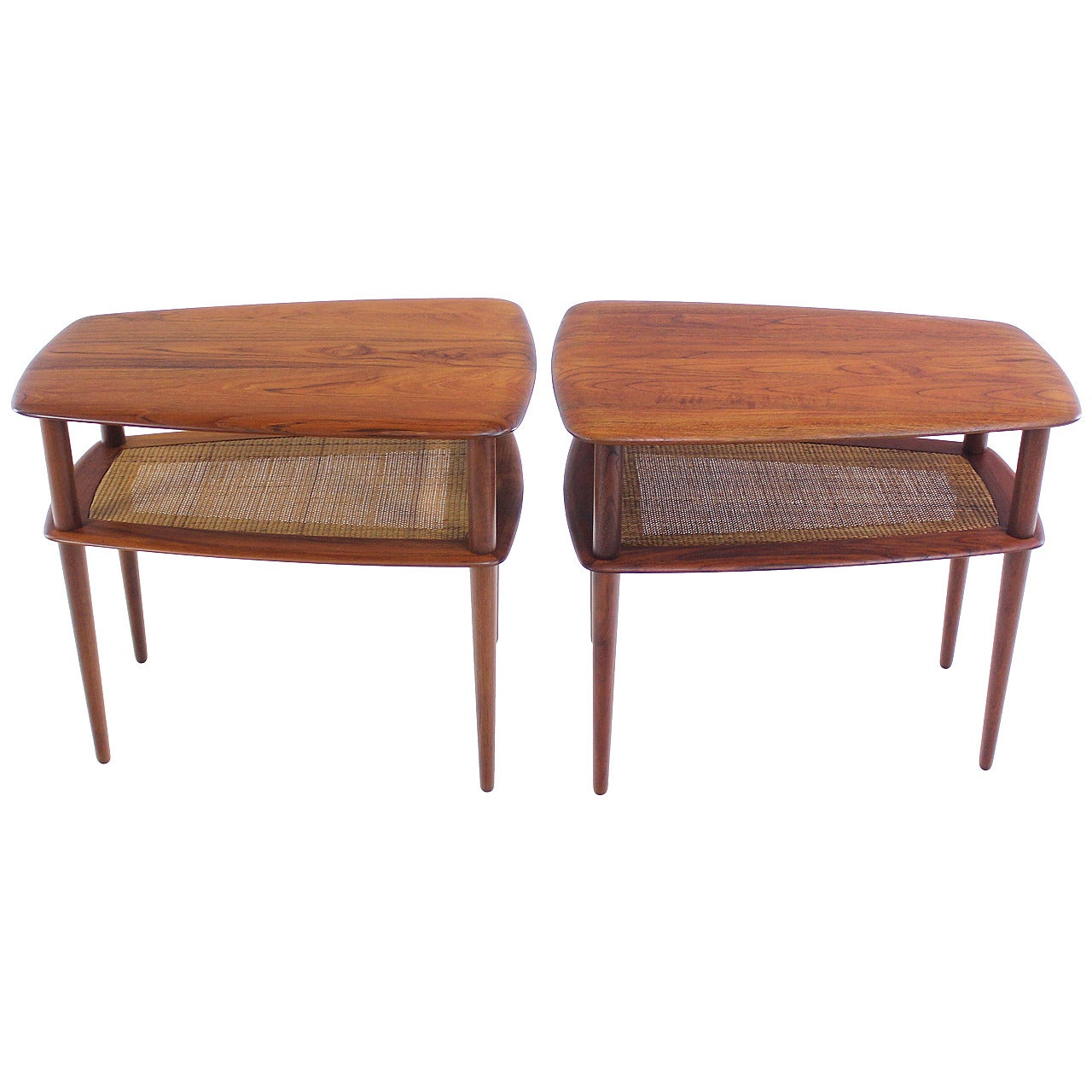 Pair of Danish Modern Solid Teak End or Side Tables Designed by Peter Hvidt For Sale