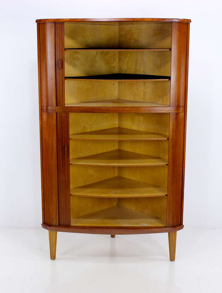 20th Century Danish Modern Teak Corner Cabinet Designed by Skovmand Andersen For Sale