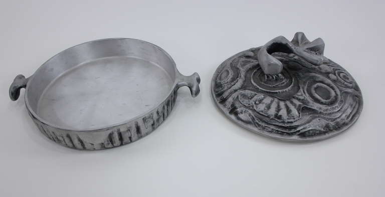 Brutalist Cast Aluminum Casseroles Designed by Donald Drumm In Excellent Condition For Sale In Portland, OR