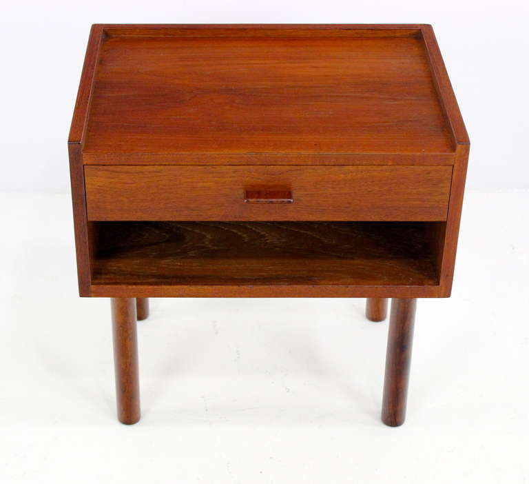 20th Century Rare Danish Modern Teak King Size Bed & Nightstands Designed by Hans Wegner For Sale