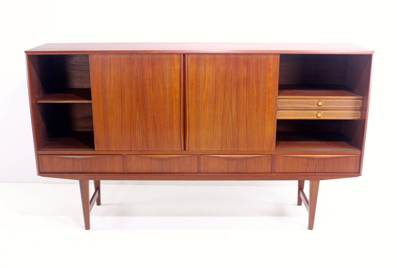 Scandinavian Modern Large Danish Modern Teak Credenza For Sale