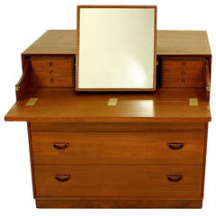 Danish Modern Solid Plank Teak Cabinet/Desk/Dresser Designed by Peter Hvidt
