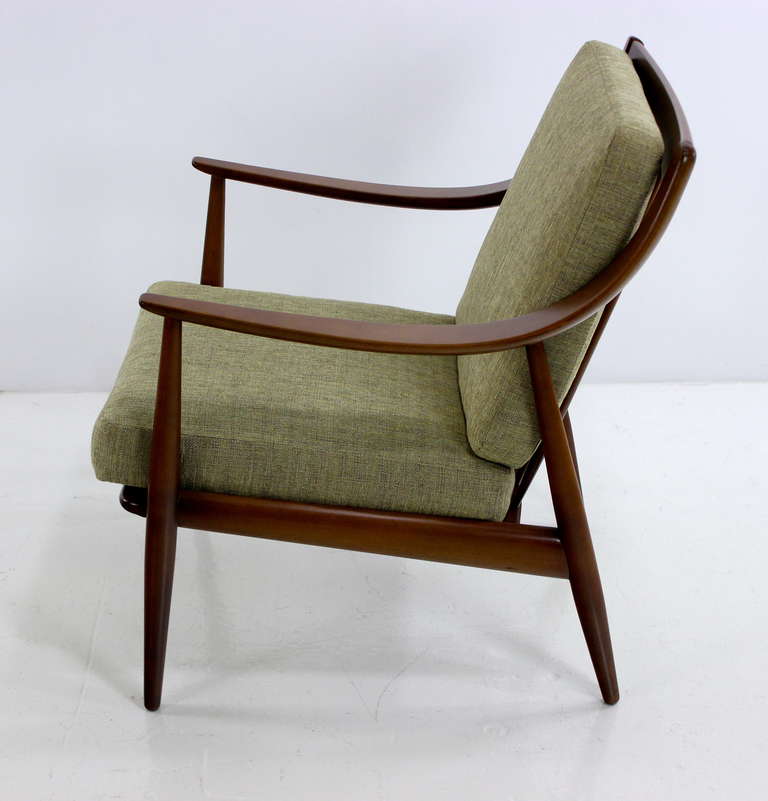 Pair of Danish Modern Beech Armchairs Designed by Peter Hvidt For Sale 1