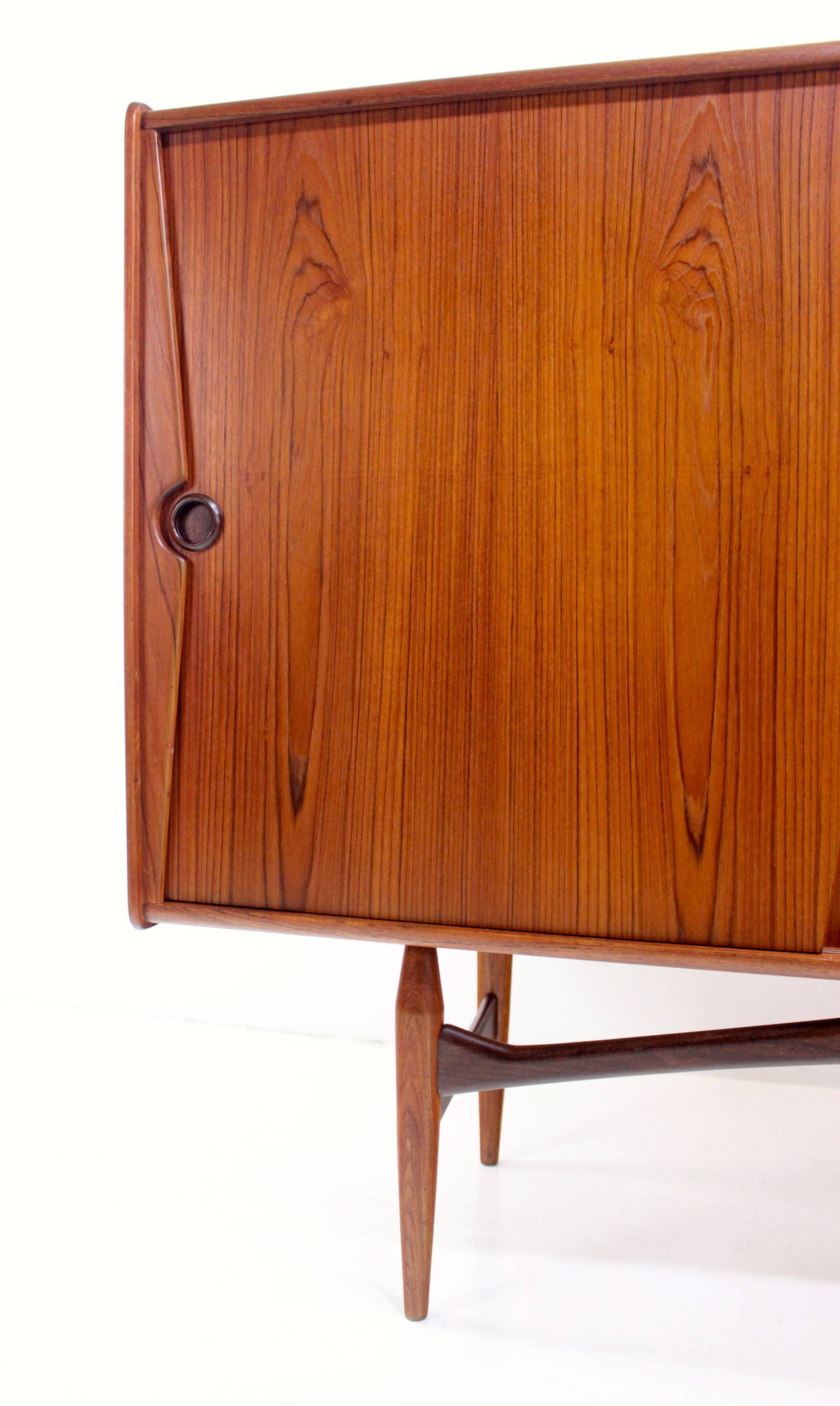 Exceptional Danish Modern Teak Credenza with Dazzling Detailing For Sale 4
