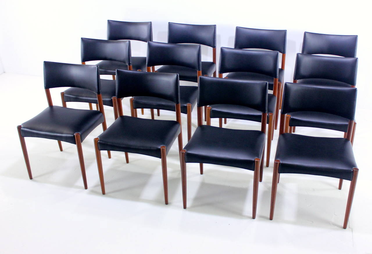 Rare Set of 12 Danish Modern Teak Dining Chairs