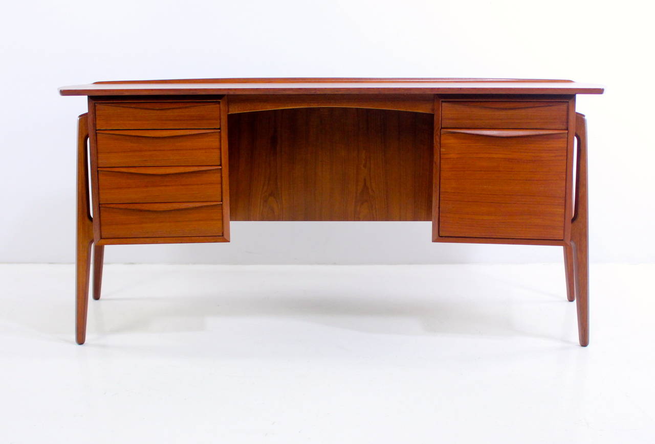 Danish Modern Teak Desk Designed by Svend Madsen In Excellent Condition For Sale In Portland, OR