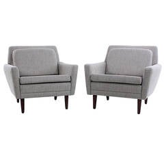 Pair of Danish Modern Armchairs Designed by Folke Ohlsson for DUX