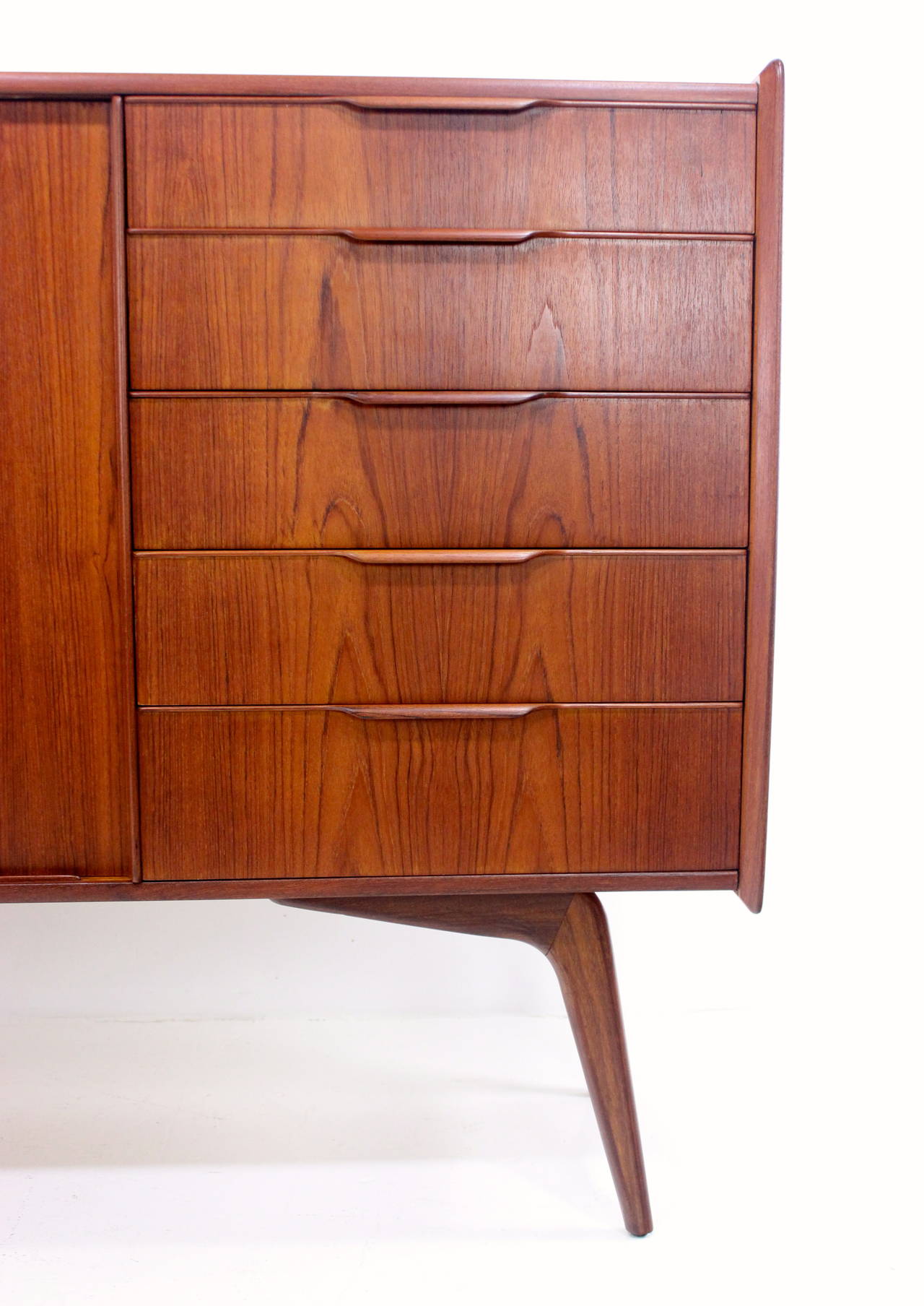 Early Danish Modern Teak Credenza Designed by Harry Ostergaard For Sale 4