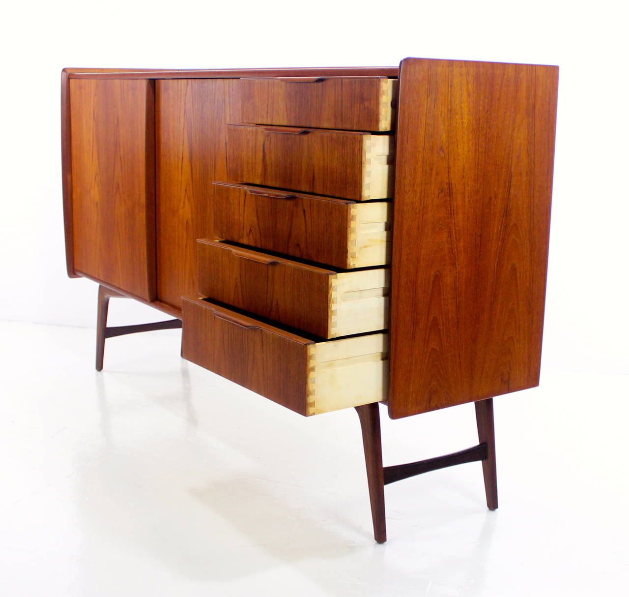 Early Danish Modern Teak Credenza Designed by Harry Ostergaard For Sale 1