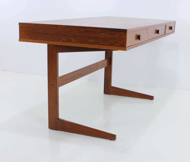 Exceptional Danish Modern Teak Desk For Sale 3