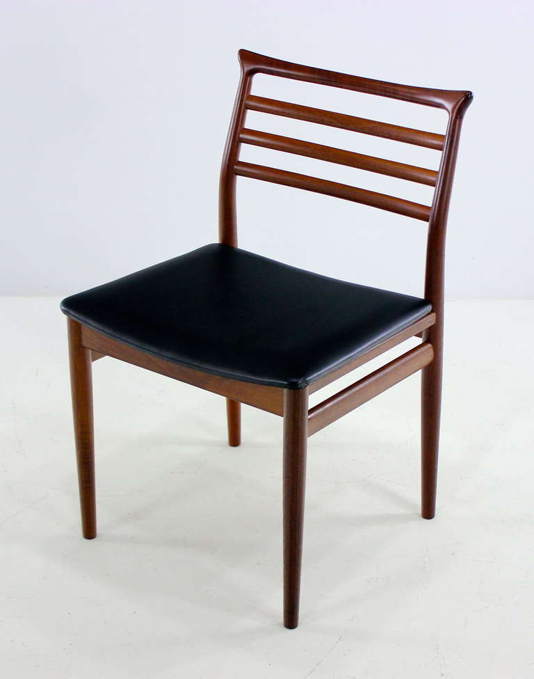 20th Century Set of Six Danish Modern Teak Dining Chairs Designed by Erling Torvitus For Sale
