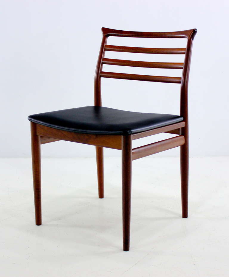 Set of Six Danish Modern Teak Dining Chairs Designed by Erling Torvitus For Sale 1