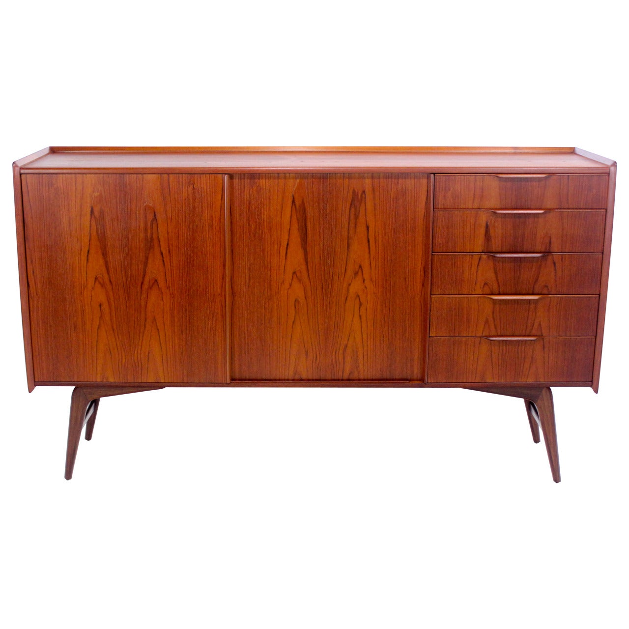 Early Danish Modern Teak Credenza Designed by Harry Ostergaard For Sale
