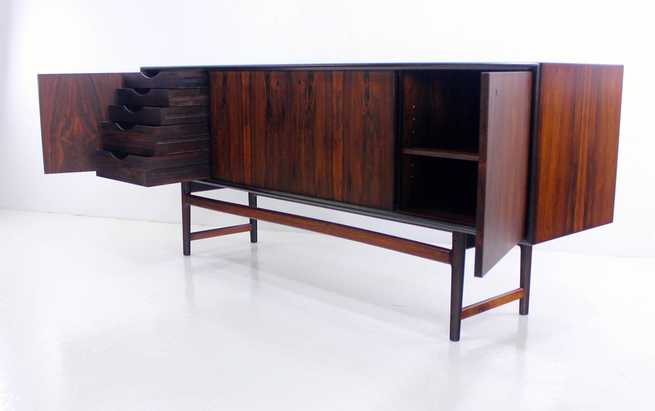 Extraordinary Danish Modern Rosewood Credenza Designed by Torbjørn Afdal For Sale 3