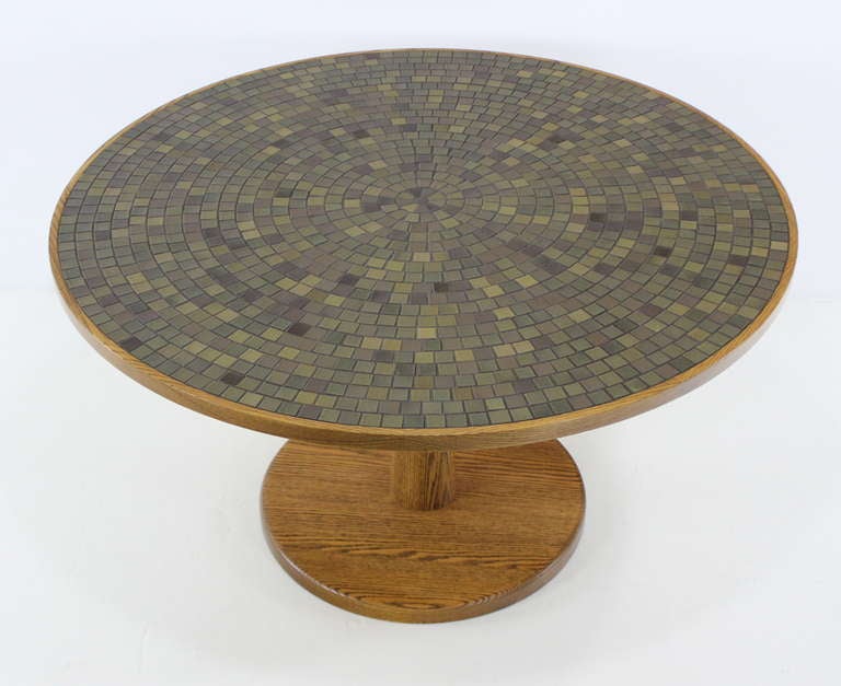Mid-Century Modern Oak & Tile Table by Gordon Martz