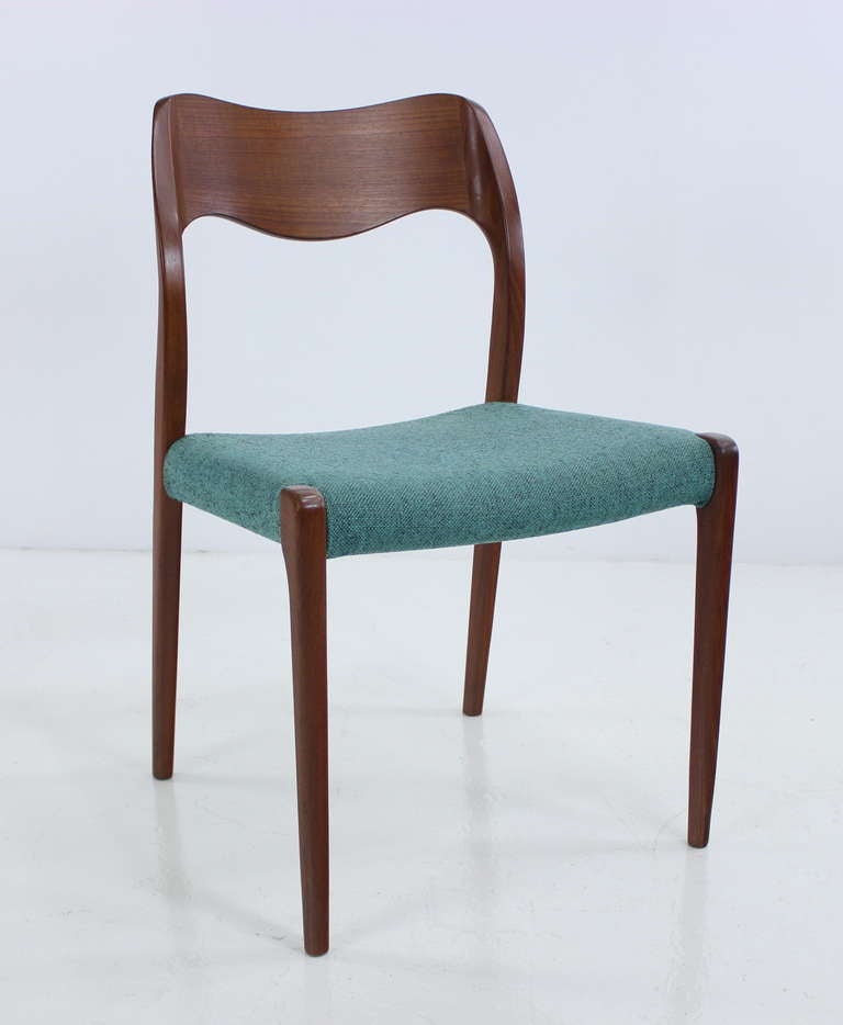 Scandinavian Modern Eight Danish Modern Teak Dining Chairs Designed by JL Moller