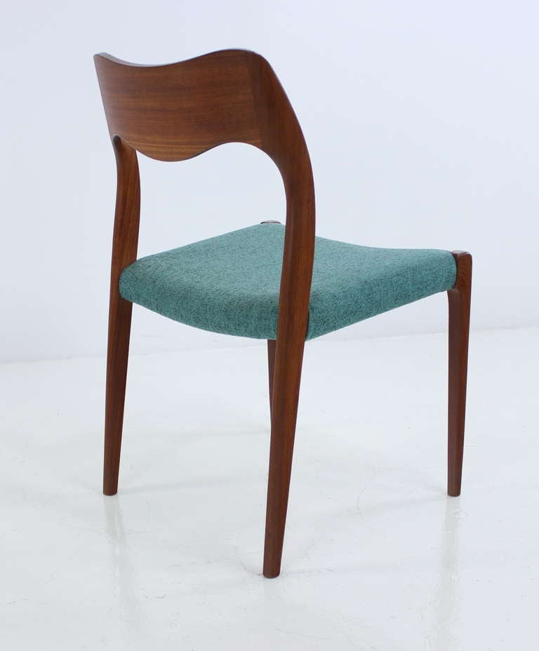 20th Century Eight Danish Modern Teak Dining Chairs Designed by JL Moller