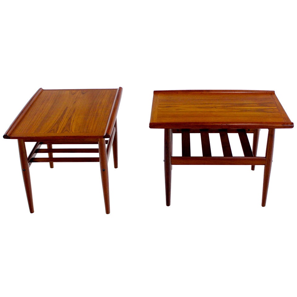 Pair of Danish Modern Teak End Tables Designed by Grete Jalk For Sale
