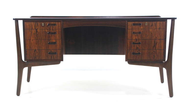 Scandinavian Modern Danish Modern Rosewood Desk Designed by Svend Madsen For Sale