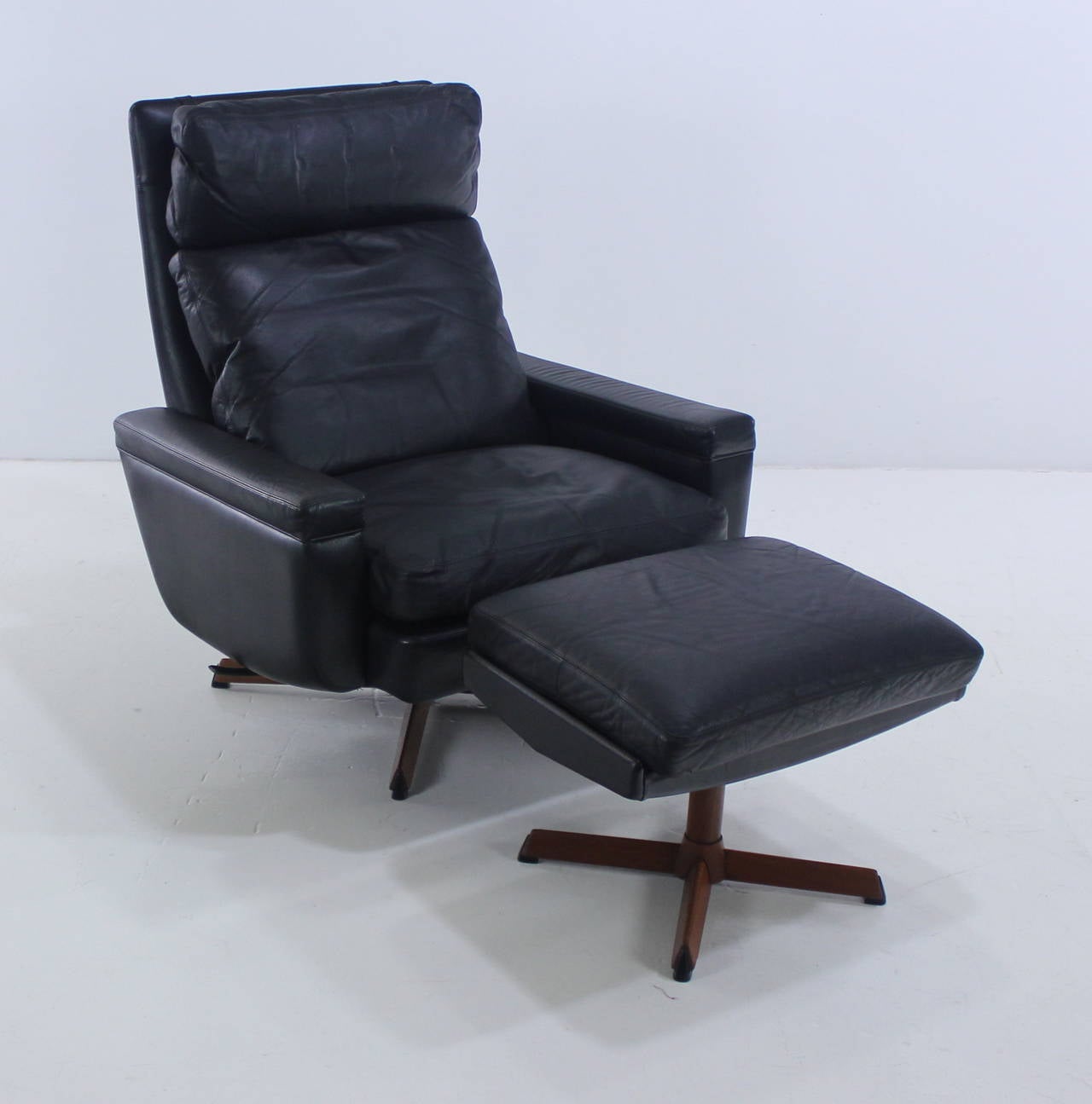 Opulent Danish Modern Lounge Chair & Ottoman by Madsen & Schübel In Excellent Condition For Sale In Portland, OR