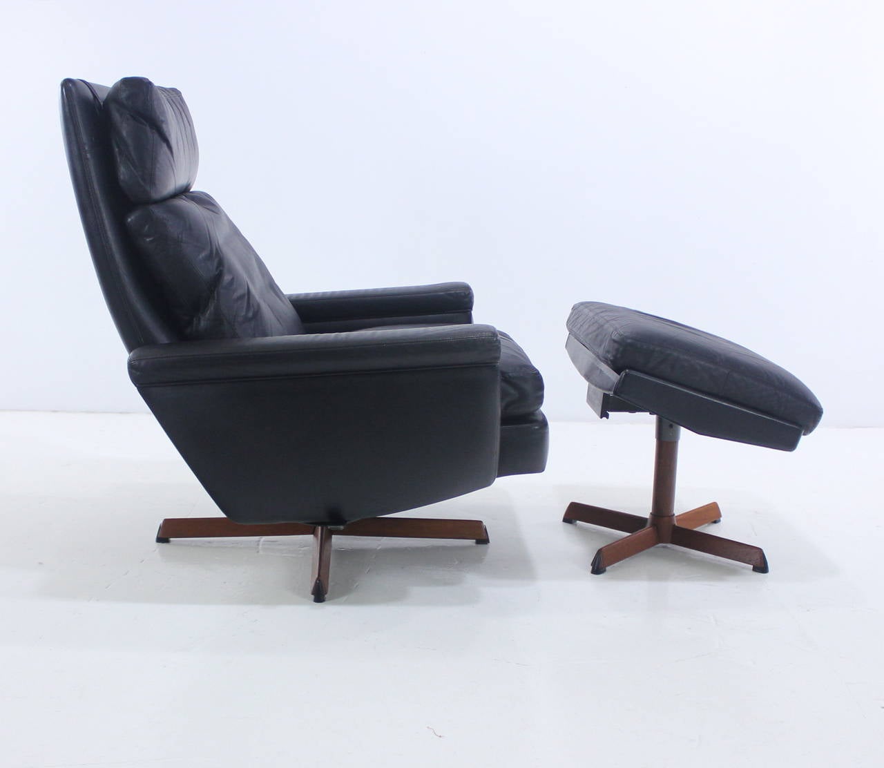 Scandinavian Modern Opulent Danish Modern Lounge Chair & Ottoman by Madsen & Schübel For Sale