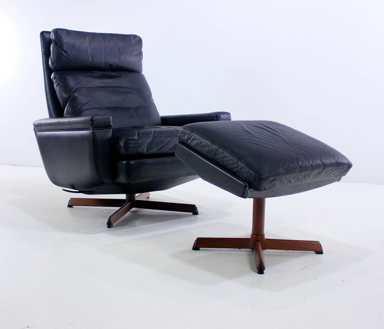 20th Century Opulent Danish Modern Lounge Chair & Ottoman by Madsen & Schübel For Sale