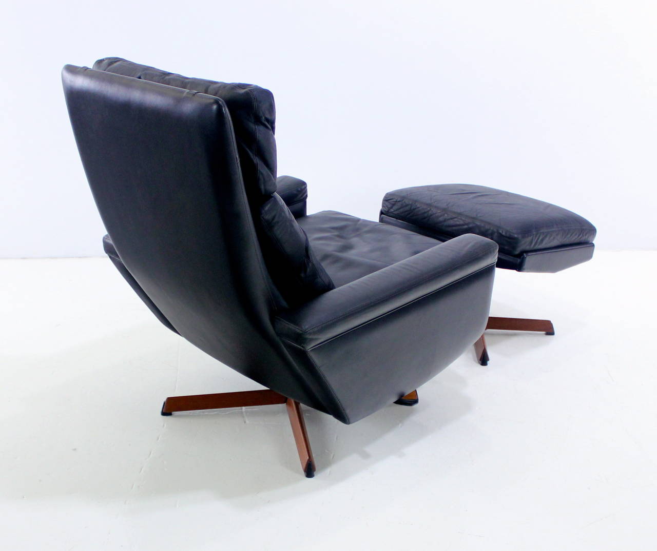 Opulent Danish Modern Lounge Chair & Ottoman by Madsen & Schübel For Sale 1