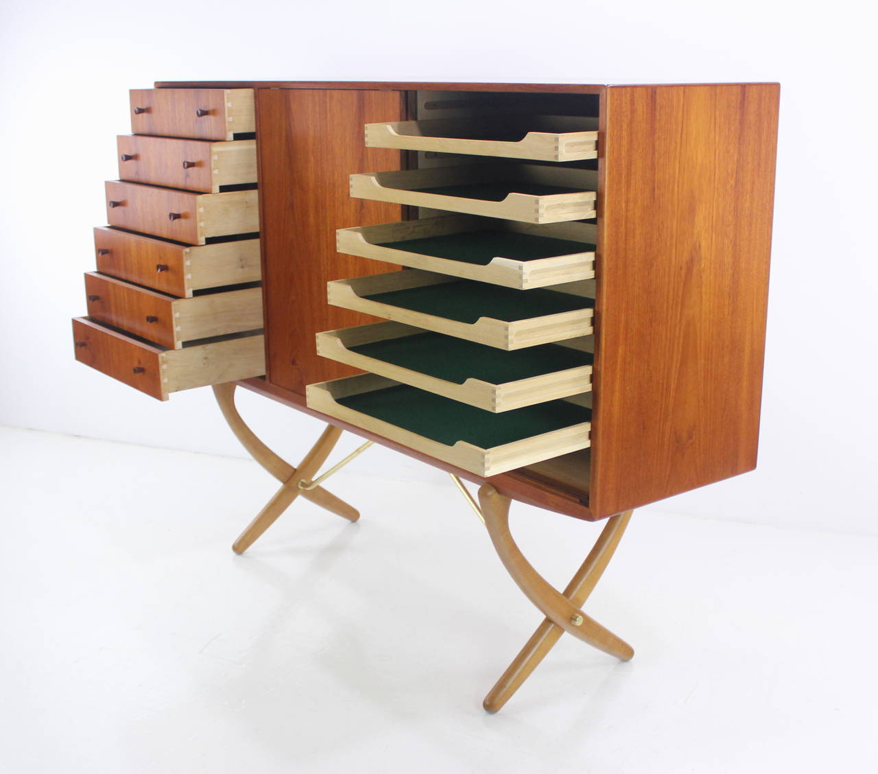Danish Modern Teak and Oak Cabinet Designed by Hans Wegner In Excellent Condition For Sale In Portland, OR