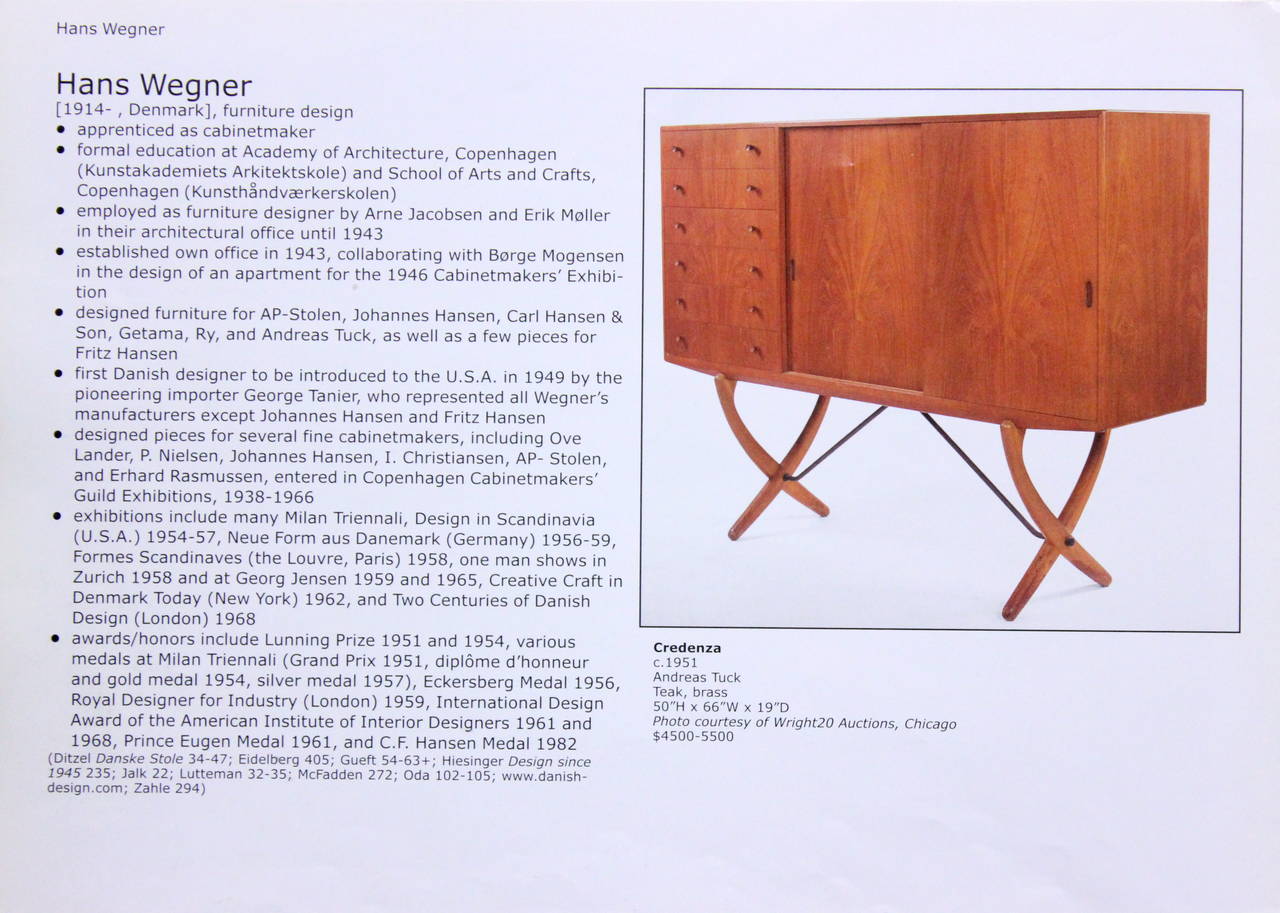Danish Modern Teak and Oak Cabinet Designed by Hans Wegner For Sale 4
