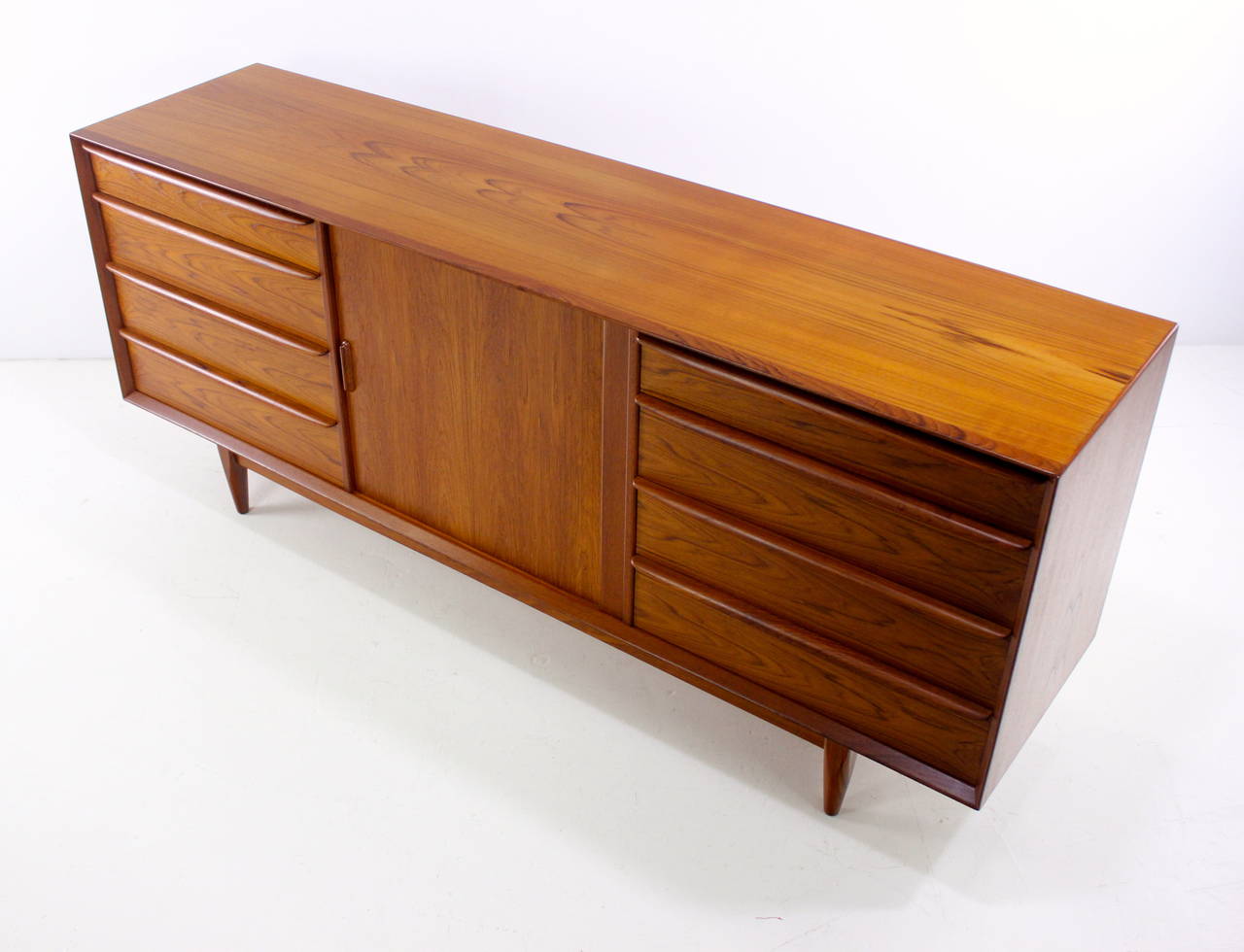 20th Century Danish Modern Teak Dresser Chest with Tambour Door by Falster Møbelfabrik For Sale