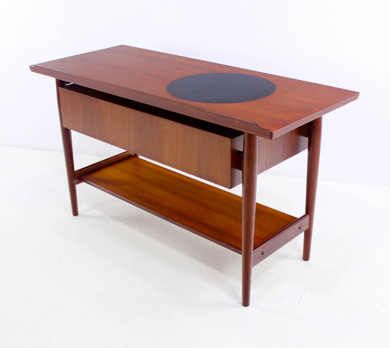 Danish Modern Teak Console or Sideboard with Floating Top by Arne Vodder In Excellent Condition For Sale In Portland, OR