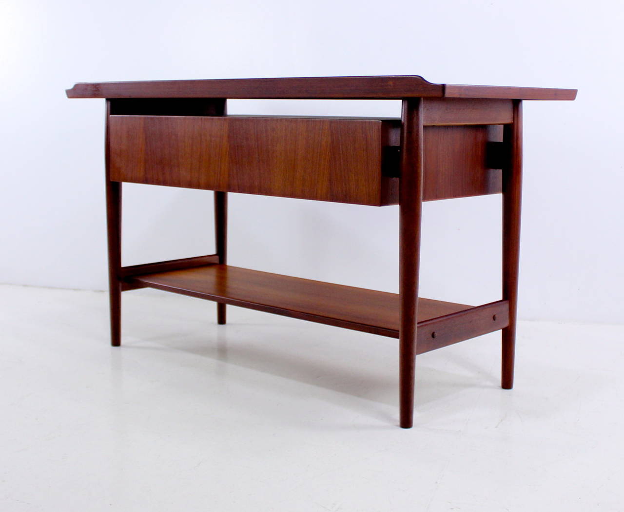 20th Century Danish Modern Teak Console or Sideboard with Floating Top by Arne Vodder For Sale