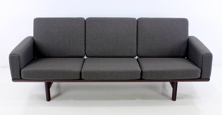 Scandinavian Modern Superior Danish Modern Mahogany Sofa Designed by Hans Wegner