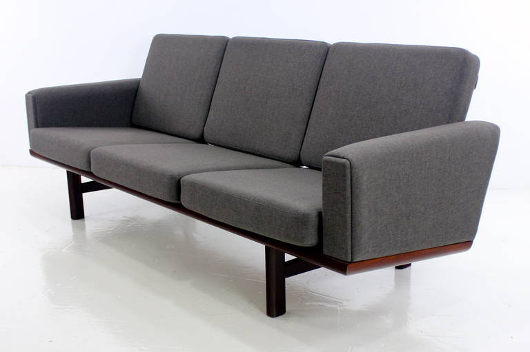 20th Century Superior Danish Modern Mahogany Sofa Designed by Hans Wegner