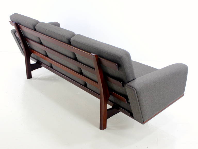 Superior Danish Modern Mahogany Sofa Designed by Hans Wegner 3